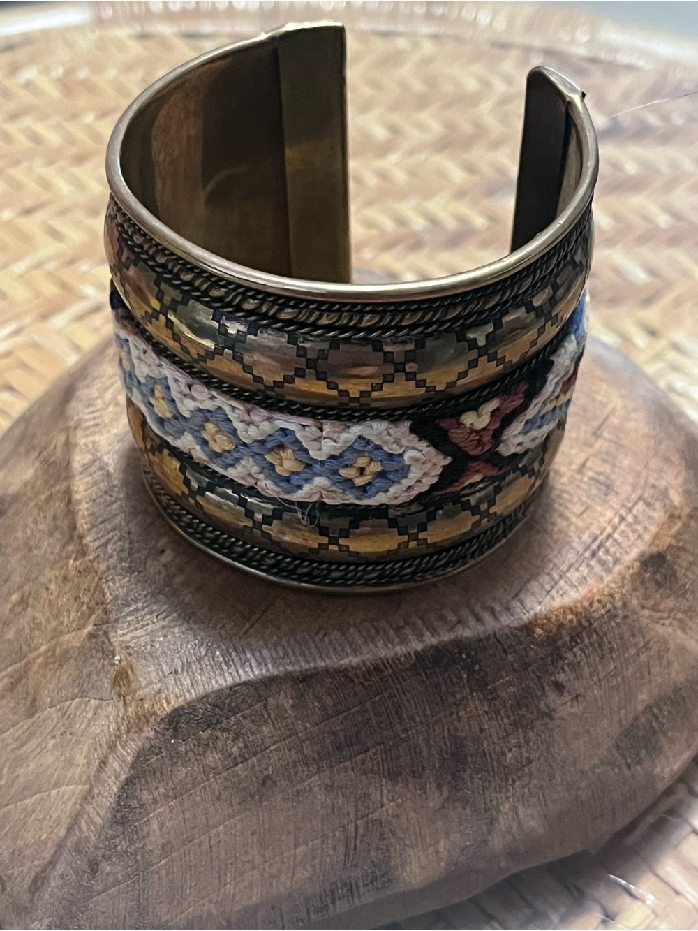 Vintage BoHo embroidered cuff bra